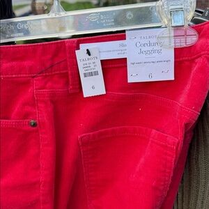 Talbots Bright Red Corduroy Jeggings